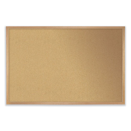 Aluminum-frame Natural Corkboard, 36" X 24", Tan Surface, Satin Aluminum Frame