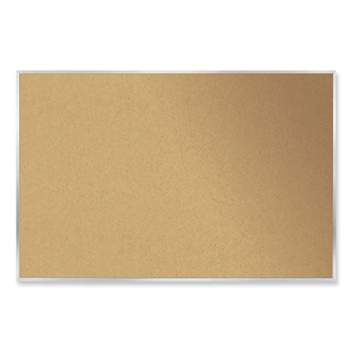 Aluminum-frame Natural Corkboard, 60.5" X 48.5", Tan Surface, Satin Aluminum Frame