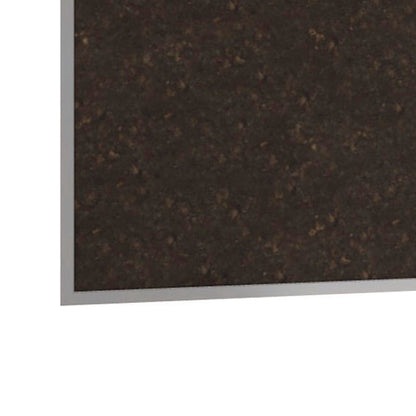 Natural Cork Bulletin Board With Aluminum Frame, 87.91" X 48.5", Chocolate Surface, Satin Aluminum Frame