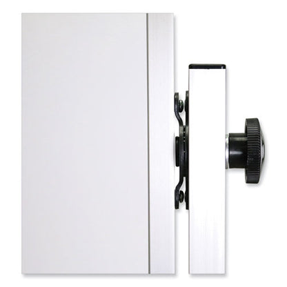 Reversible Magnetic Porcelain Whiteboard With Aluminum Frame, 77.25" X 78.13", White Surface, Satin Aluminum Frame