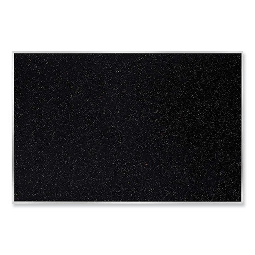 Aluminum-frame Recycled Rubber Bulletin Boards, 72.5" X 48.5", Confetti Surface, Satin Aluminum Frame