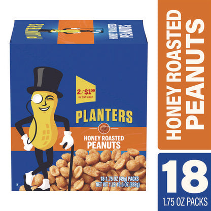 Honey Roasted Peanuts, 1.75 Oz Tube, 18/box