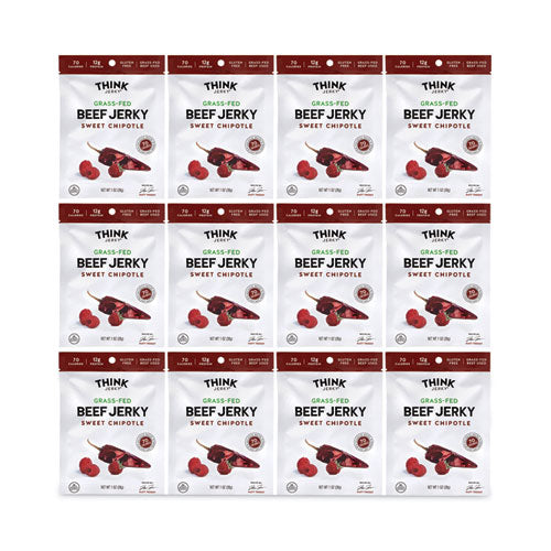 Sweet Chipotle Beef Jerky, 1 Oz Pouch, 12/pack