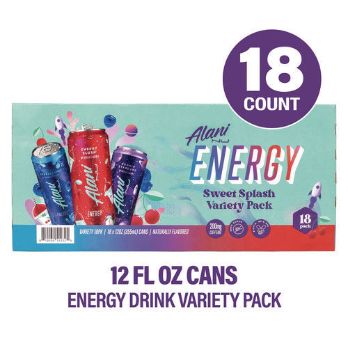 Energy Sweet Splash Variety Pack, Assorted Flavors, 12 Oz Can, 18/carton