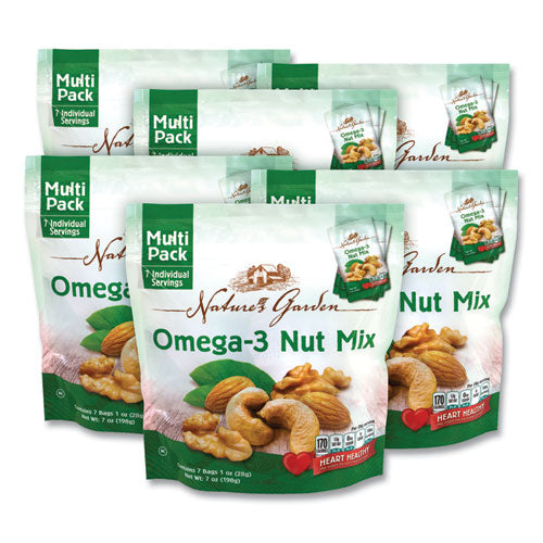 Omega-3 Nut Mix, 1 Oz Pouch, 7 Pouches/pack, 6 Packs/carton