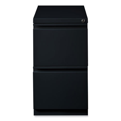 Full-width Pull 20 Deep Mobile Pedestal File, 2-drawer: File/file, Letter, Black, 15 X 19.88 X 27.75