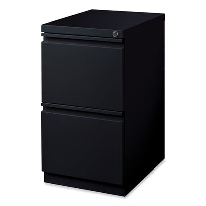 Full-width Pull 20 Deep Mobile Pedestal File, 2-drawer: File/file, Letter, Black, 15 X 19.88 X 27.75