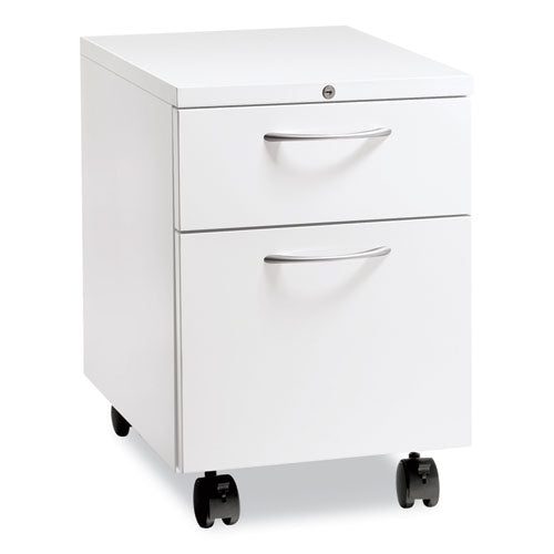 Flagship Mobile Pedestal, Left/right, 2-drawer: Box/file, Letter, White, 15 X 22.88 X 22