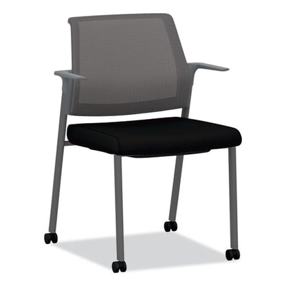 Cipher Mesh Back Guest Chair, 24.25" X 24.13" X 33.5", Black Seat, Charcoal Back, Charcoal Base