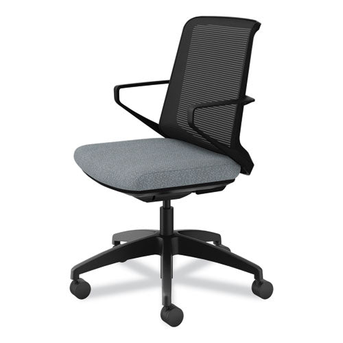 Cliq Office Chair, Supports Up To 300 Lb, 17" To 22" Seat Height, Basalt Seat, Black Back, Black Base