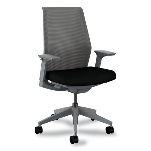 Cipher Mesh Back Task Chair, Supports Up To 300 Lb, 15" To 20" Seat Height, Black Seat, Charcoal Back, Charcoal Base