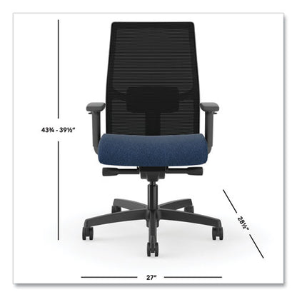 Ignition 2.0 4-way Stretch Mid-black Mesh Task Chair, Supports Up To 300 Lb, 17" To 21" Seat Height, Navy/black