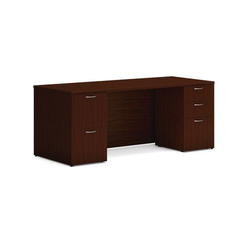 Mod Double Pedestal Desk Bundle, 72" X 30" X 29", Traditional Mahogany