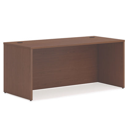 Mod L-station Double Pedestal Desk Bundle, 66" X 72" X 29", Sepia Walnut