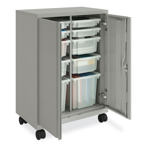 Smartlink Mobile Cabinet, 10 Compartments, 30w X 18d X 42.32h, Platinum Metallic