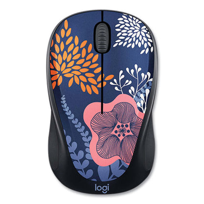 M317 Design Collection Limited Edition Wireless Ambidextrous Optical Mouse, 2.4 Ghz Frequency/33 Ft Range, Forest Floral