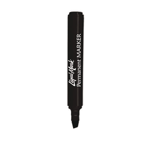 Permanent Marker, Chisel Tip, Black, Dozen