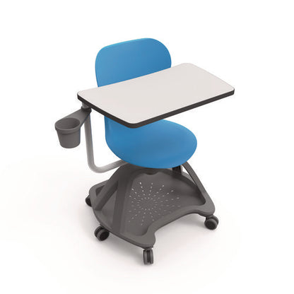 Classroom Series All-in-one Student Desk And Chair, Supports Up To 330 Lb, 19" Seat Height, Blue Seat/back, Gray Base