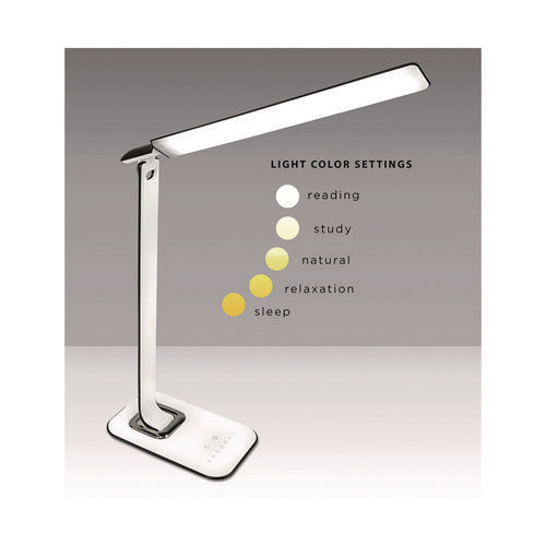 Turcom Relaxalight Dimmable Led Desk Lamp With Usb, Adjustable Neck, 16" To 28.5" High, White