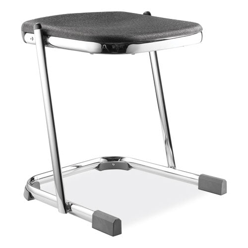 6600 Series Elephant Z-stool, Backless, Supports Up To 500lb, 18" Seat Height, Black Seat, Chrome Frame