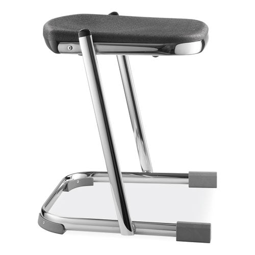 6600 Series Elephant Z-stool, Backless, Supports Up To 500lb, 18" Seat Height, Black Seat, Chrome Frame