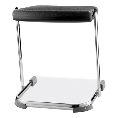 6600 Series Elephant Z-stool, Backless, Supports Up To 500lb, 18" Seat Height, Black Seat, Chrome Frame