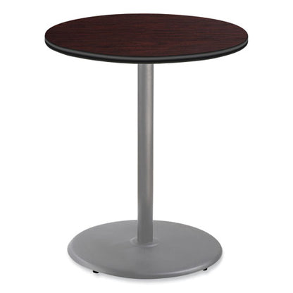 Cafe Table, 36" Diameter X 42h, Round Top/base, Mahogany Top, Gray Base