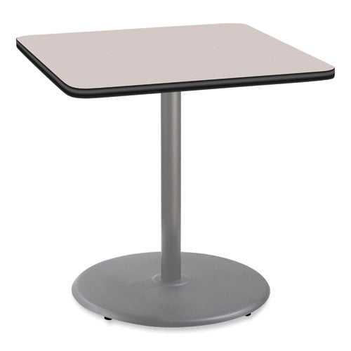 Cafe Table, 36w X 36d X 36h, Square Top/round Base, Gray Nebula Top, Gray Base