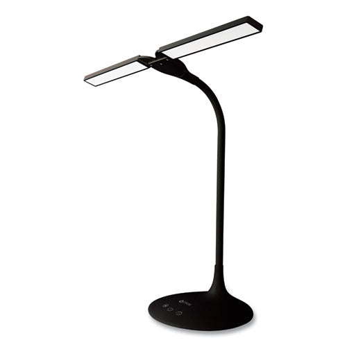 Wellness Series Pivot Led Desk Lamp With Dual Shades, 13.25" To 26" High, Black