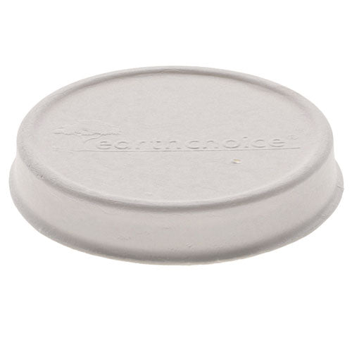 Earthchoice Pfas-free Compostable Soup Cup Lid, For 8-16 Oz Soup Cups, 4" Diameter, White, Sugarcane, 500/carton