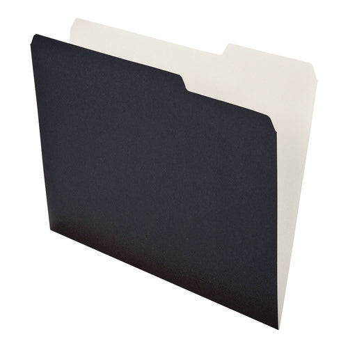 Earthwise Pendaflex File Folders, 1/3-cut Tabs: Assorted, Letter Size, Black/white, 50/box