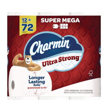 Ultra Strong Bathroom Tissue, Septic Safe, 2-ply, White, 363 Sheets/roll, 12 Rolls/pack