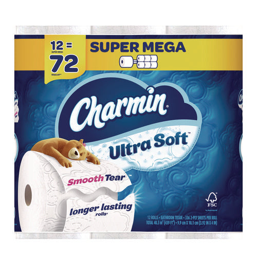 Ultra Soft Bathroom Tissue, Septic Safe, 2-ply, White, 336 Sheets/roll, 12 Rolls/pack