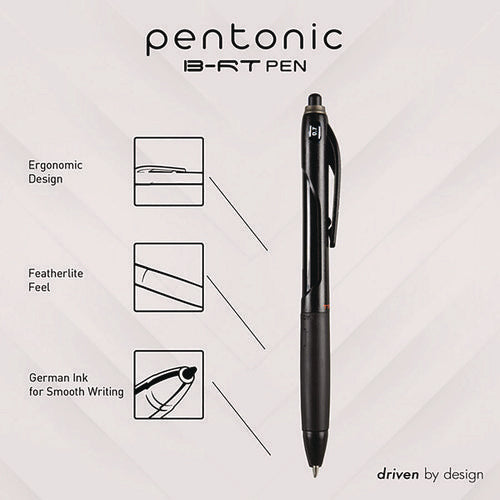 Pentonic Retractable Ballpoint Pen, Fine 0.7 Mm, Blue Ink, Blue Barrel, 12/pack