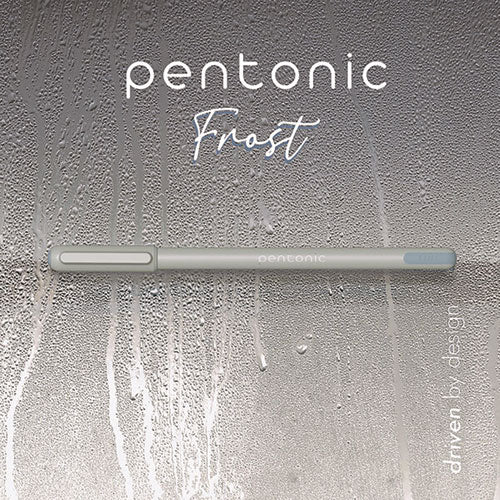 Pentonic Frost Pen, Stick, Fine 0.7 Mm, Black Ink, Pale Gray Barrel, 10/pack