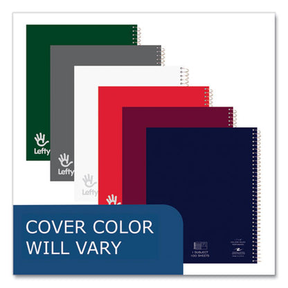 Lefty Notebook, 1 Subject, College Rule, Randomly Assorted Cover Color, (200) 11 X 8.5 Sheets, 24/carton