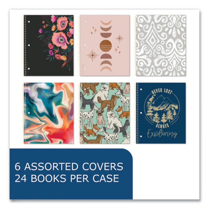 Studio Series Notebook, 1-subject, College Rule, Assorted Cover Set 3, (70) 11 X 9 Sheets, 24/carton