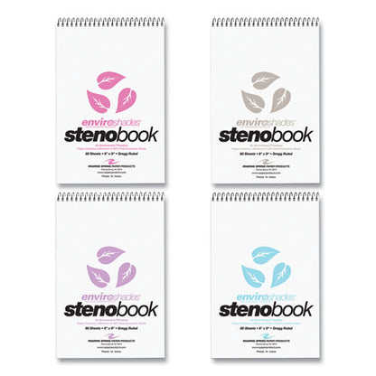 Enviroshades Steno Pad, Gregg Rule, White Cover, 80 Assorted Color 6 X 9 Sheets, 24 Pads/carton