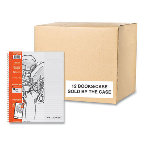 Whitelines Notebook, Medium/college Rule, Gray/orange Cover, (70) 8.5 X 11 Sheets, 12/carton