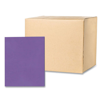 Pocket Folder, 0.5" Capacity, 11 X 8.5, Purple, 25/box, 10 Boxes/carton