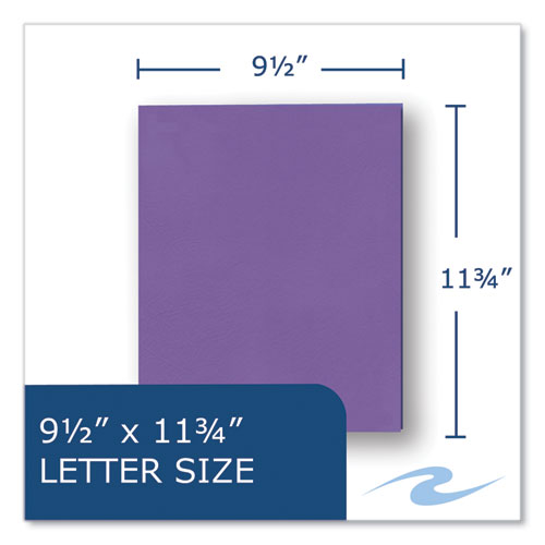 Pocket Folder, 0.5" Capacity, 11 X 8.5, Purple, 25/box, 10 Boxes/carton