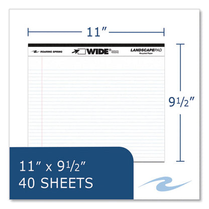 Wide Landscape Format Writing Pad, Medium/college Rule, 40 White 11 X 9.5 Sheets, 18/carton