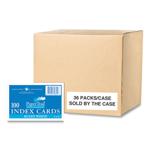 White Index Cards, Narrow Ruled, 4 X 6, 100 Cards, 36/carton