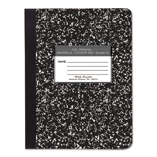 Marble Cover Composition Book, Wide/legal Rule, Black Marble Cover, (60) 9.75 X 7.5 Sheets