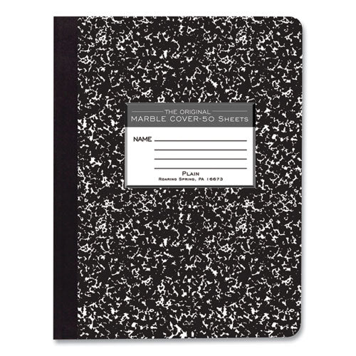 Hardcover Marble Composition Book, Unruled, Black Marble Cover, (50) 9.75 X 7.5 Sheets, 48/carton