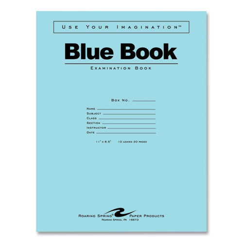 Examination Blue Book, Wide/legal Rule, Blue Cover, (10) 11 X 8.5 Sheets, 300/carton