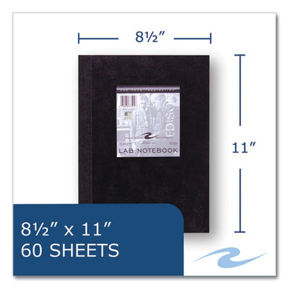 Lab And Science Black Notebook, Quad Rule (5 Sq/in), Black Cover, (60) 11 X 8.5 Sheets, 24/carton