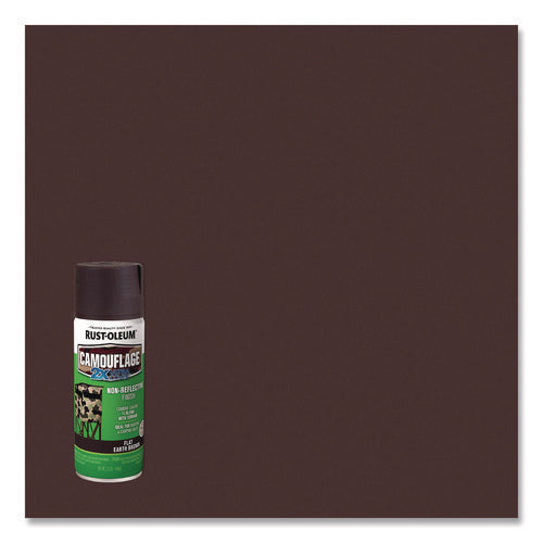 Camouflage Spray Paint, Flat Earth Brown, 12 Oz Aerosol Can, 6/carton