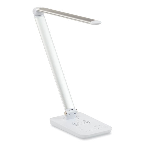 Vamp Led Wireless Charging Lamp, Multi-pivot Neck, 16.75" High, Silver