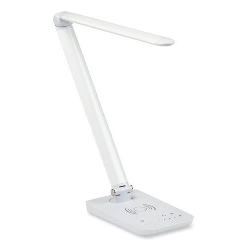 Vamp Led Wireless Charging Lamp, Multi-pivot Neck, 16.75" High, White